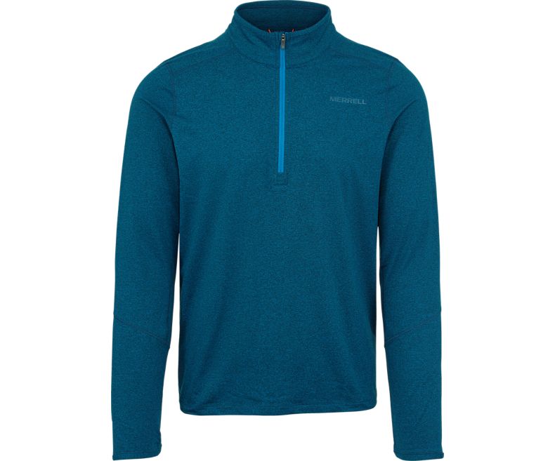 Merrell BetaTherm 1/4 Zip Mid-Layer Fleece Skjorter Med Lange Armer Herre Blå | 35764M-2LB