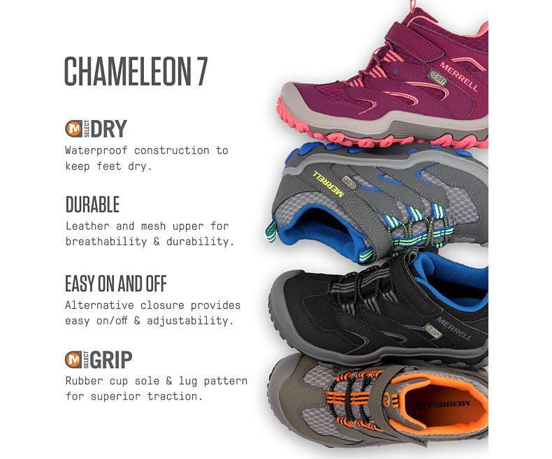 Merrell Chameleon 7 Access Mid A/C Vanntette Boot Fjellstøvler Barn Rosa Korall | 33216K-1HR