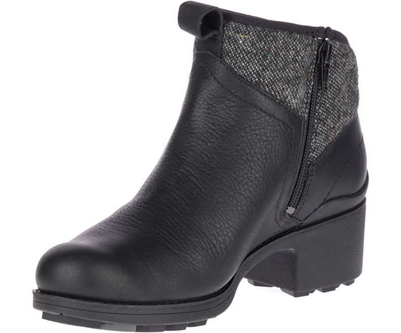 Merrell Chateau II Mid Pull Vanntette Fritidssko Dame Svarte Dyp Grå | 41519W-1CB