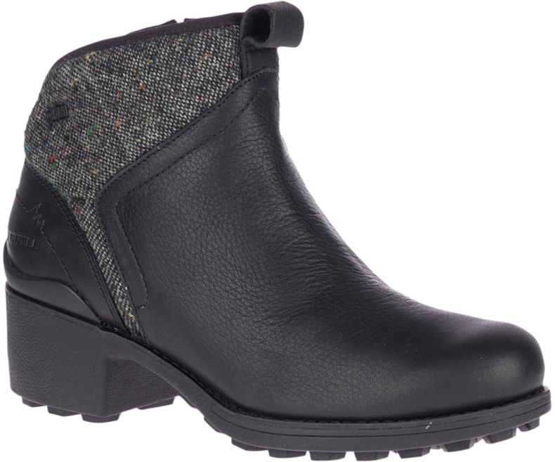 Merrell Chateau II Mid Pull Vanntette Støvler Dame Svarte Dyp Grå | 41519W-1BB