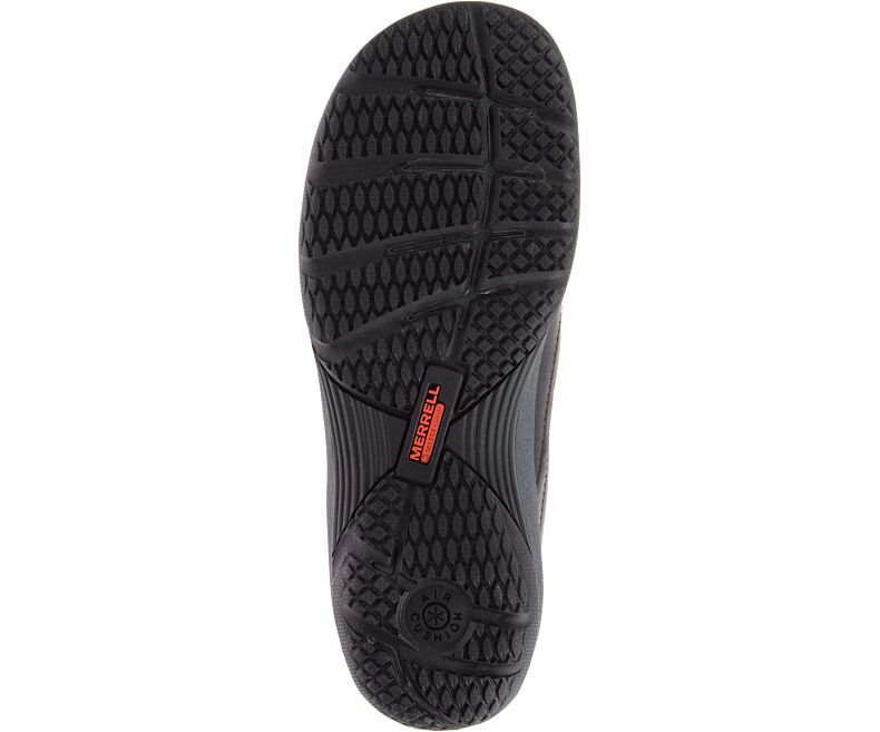 Merrell Encore Q2 Badesandaler Lær Brede Bredde Tresko Dame Svarte | 29579W-1CB