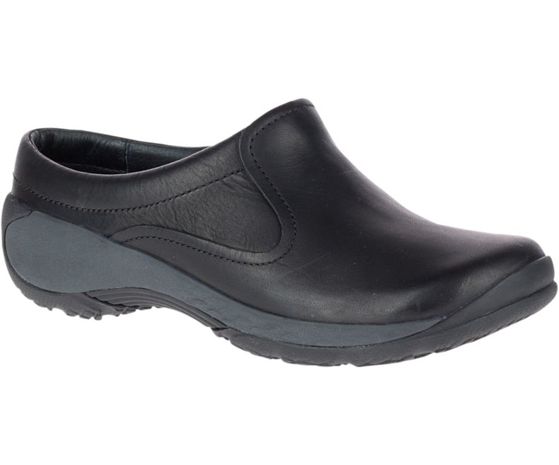 Merrell Encore Q2 Badesandaler Lær Brede Bredde Tresko Dame Svarte | 29579W-1CB