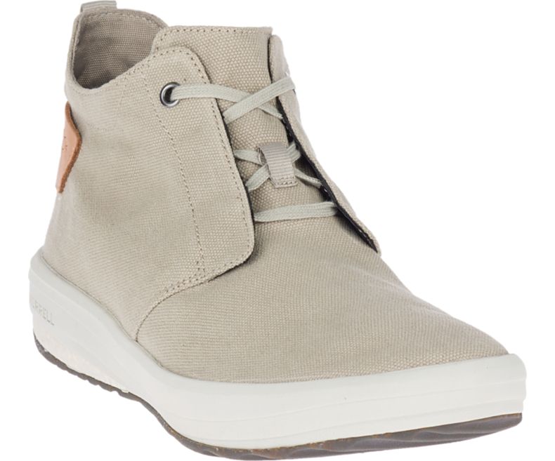 Merrell Gridway Mid Canvas Fjellstøvler Herre Beige | 41378M-2HB