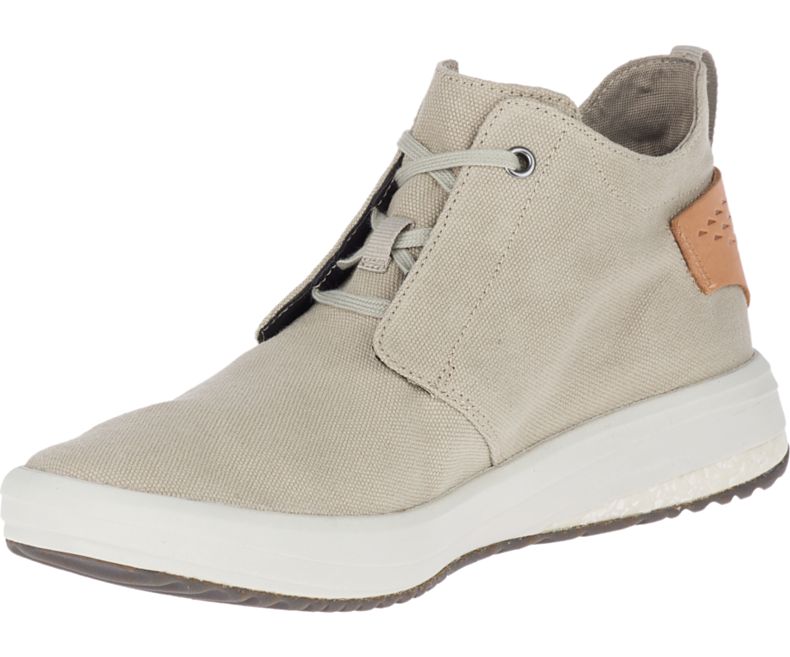 Merrell Gridway Mid Canvas Fjellstøvler Herre Beige | 41378M-2HB