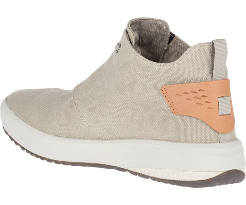 Merrell Gridway Mid Canvas Fjellstøvler Herre Beige | 41378M-2HB