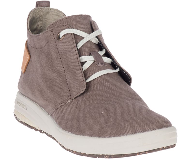 Merrell Gridway Mid Canvas Fritidssko Dame Brune | 41381W-1CB
