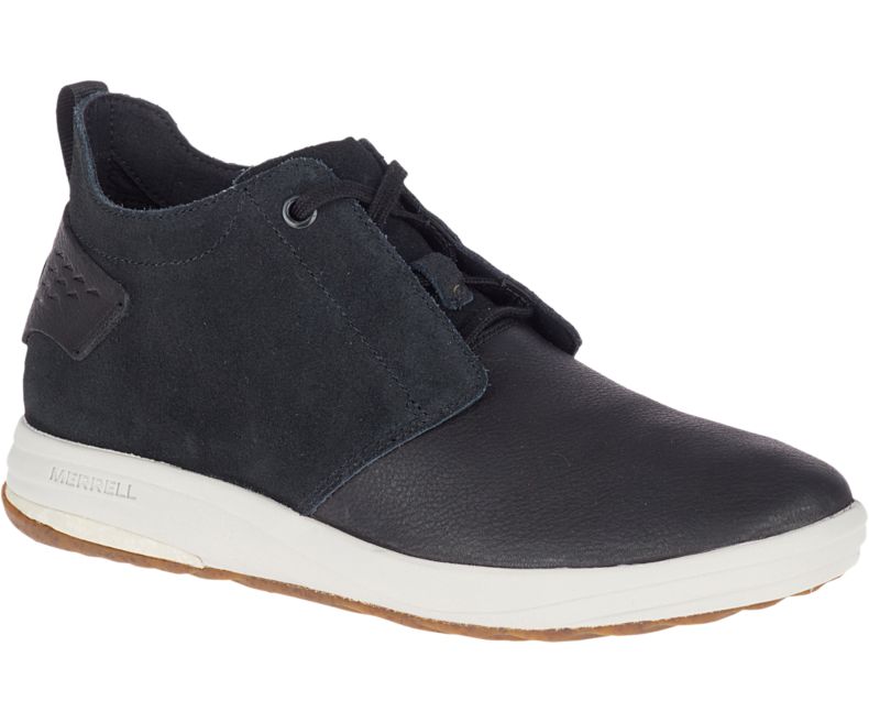 Merrell Gridway Mid Lær Fritidssko Dame Svarte | 41065W-1CB