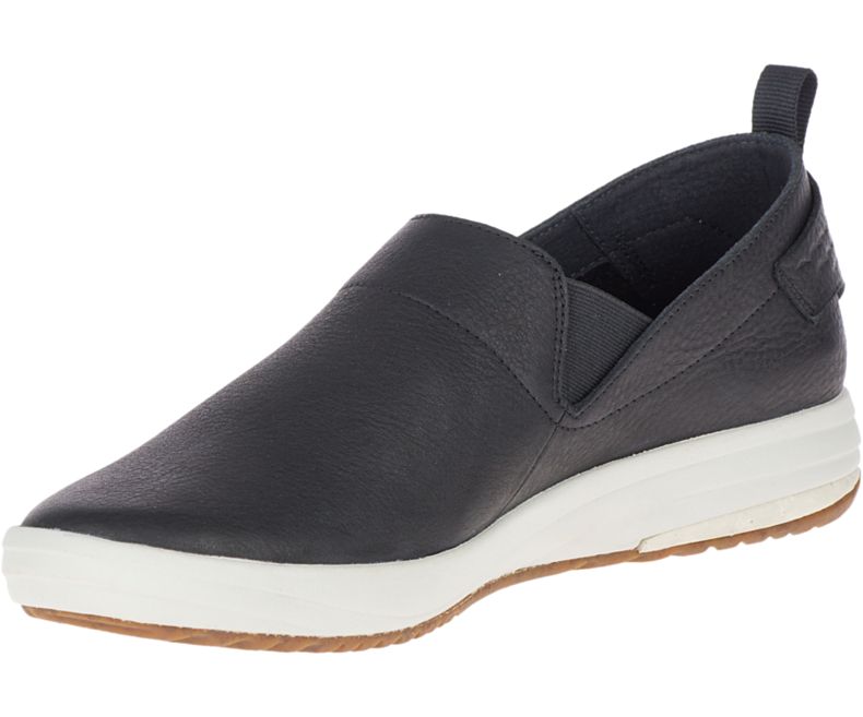 Merrell Gridway Moc Lær Fritidssko Dame Svarte | 41066W-1CB