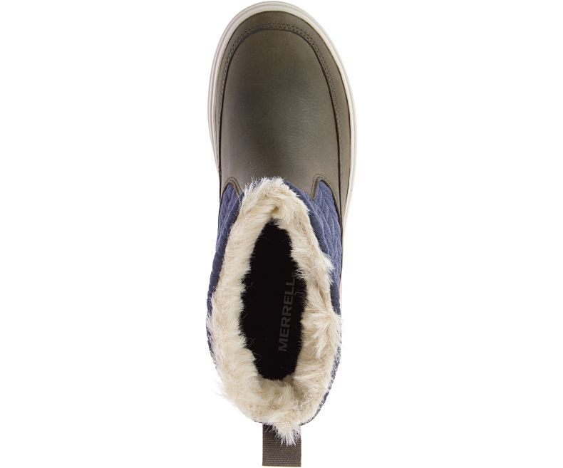 Merrell Haven Bluff Polar Vanntette Vanntette Sko Dame Blå Olivengrønne | 41499W-1WB