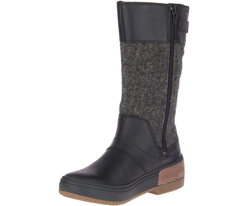 Merrell Haven Høye Spenne Vanntette Støvler Dame Svarte | 40975W-1BB