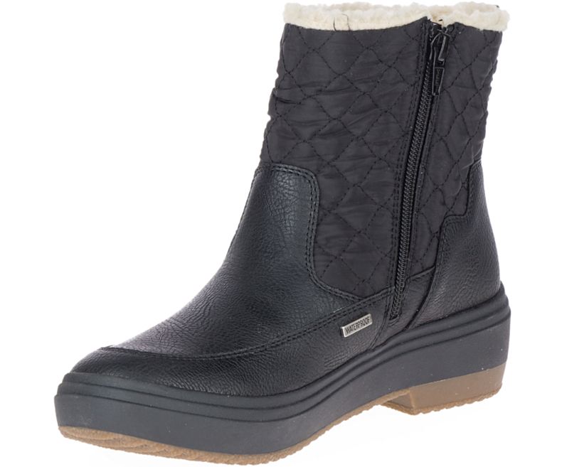 Merrell Holly Bluff Vanntette Fjellsko Dame Svarte | 41664W-1HB