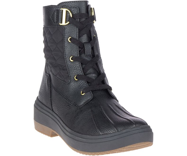 Merrell Holly Mid Blonder Vanntette Fjellsko Dame Svarte | 41665W-1HB