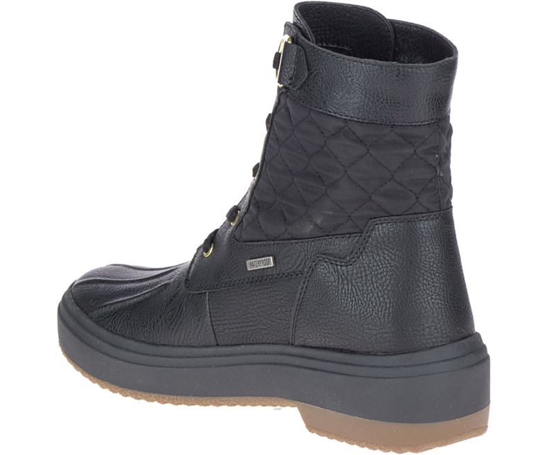 Merrell Holly Mid Blonder Vanntette Fjellsko Dame Svarte | 41665W-1HB