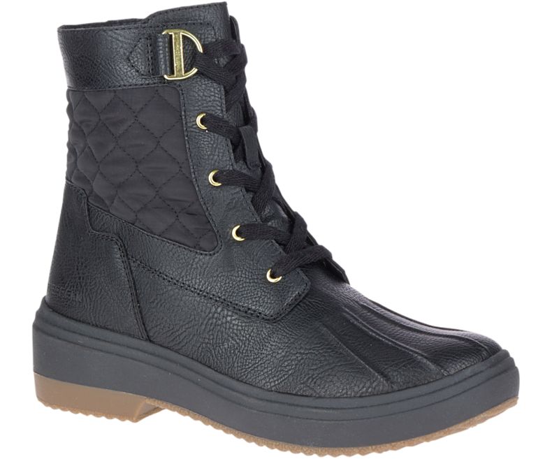 Merrell Holly Mid Blonder Vanntette Fjellsko Dame Svarte | 41665W-1HB