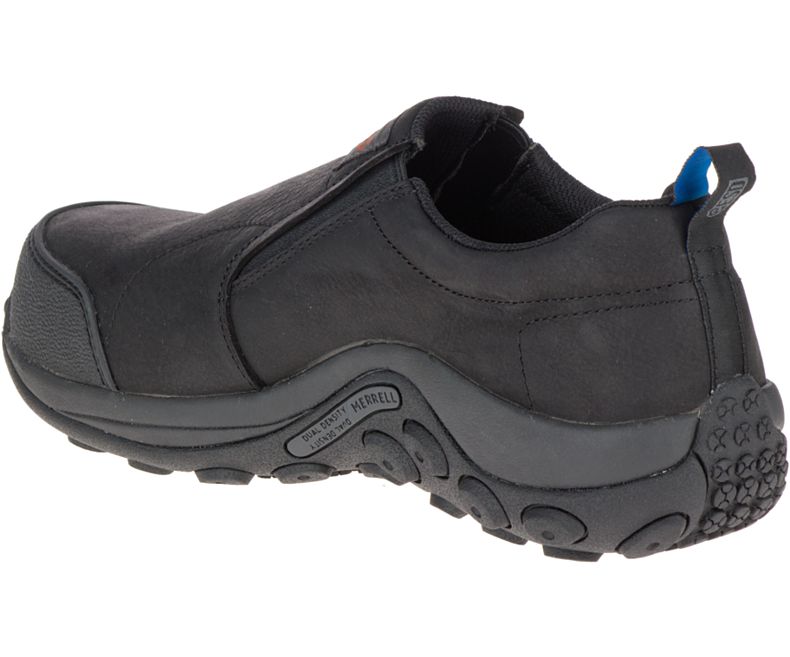 Merrell Jungle Moc ESD Comp Tå Arbeids Shoe Slip On Sko Herre Svarte | 32719M-2SB