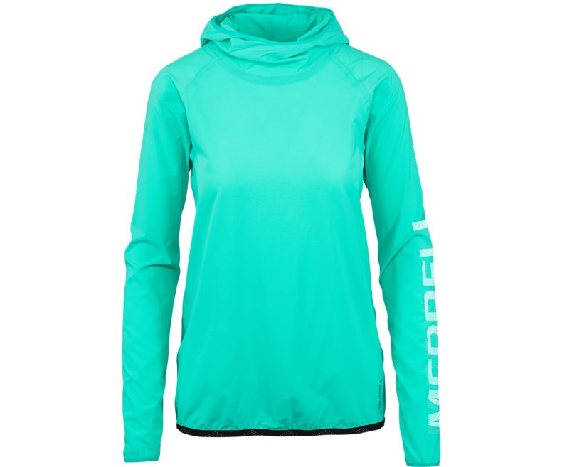 Merrell MQM Ultralite Pullover Hoody Lette Jakker Dame Turkis | 42749W-1LT