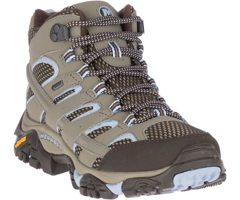 Merrell Moab 2 Mid GORE -TEX® Fjellsko Dame Brune Lyse Blå | 27874W-1HB