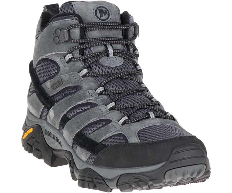 Merrell Moab 2 Mid Vanntette Brede Bredde Gåsko Herre Mørke Grå | 27882M-2WD