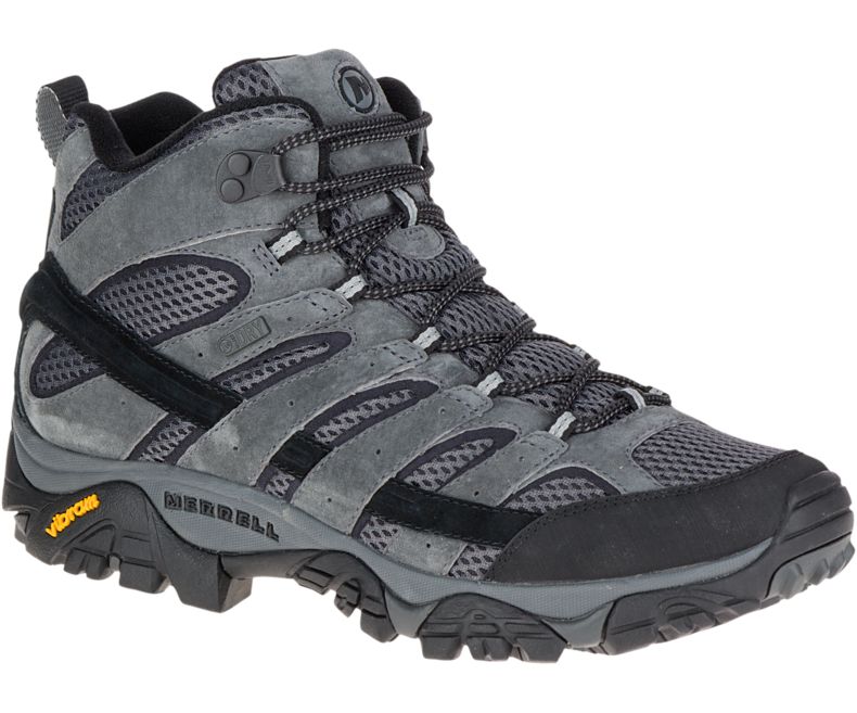 Merrell Moab 2 Mid Vanntette Brede Bredde Gåsko Herre Mørke Grå | 27882M-2WD