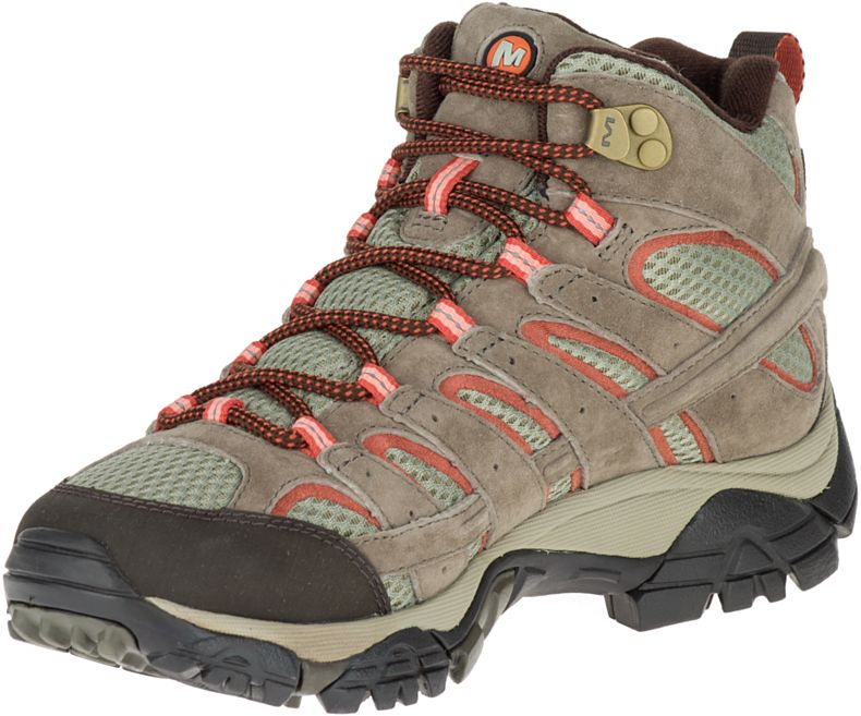 Merrell Moab 2 Mid Vanntette Brede Bredde Fjellsko Dame Brune Mørke Rød | 27934W-1HB