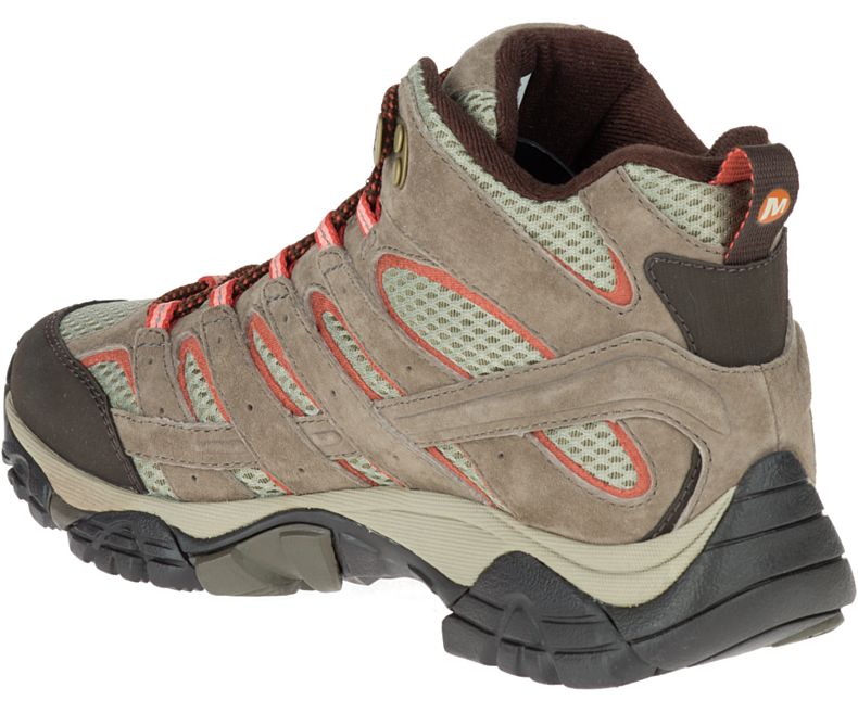 Merrell Moab 2 Mid Vanntette Brede Bredde Fjellsko Dame Brune Mørke Rød | 27934W-1HB