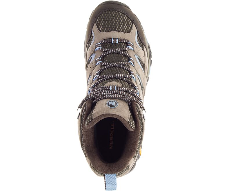Merrell Moab 2 Mid Vanntette Fjellsko Dame Brune Lyse Blå | 27933W-1HB