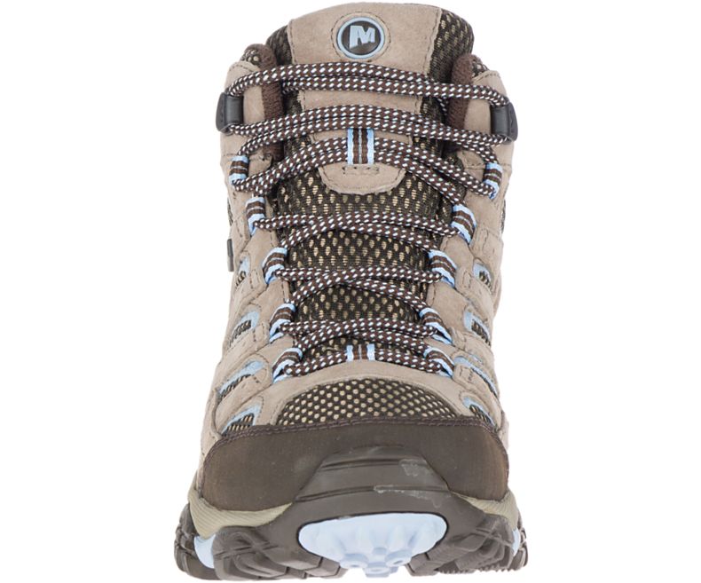 Merrell Moab 2 Mid Vanntette Fjellsko Dame Brune Lyse Blå | 27933W-1HB