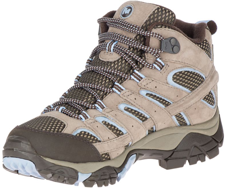 Merrell Moab 2 Mid Vanntette Gåsko Dame Brune Lyse Blå | 27933W-1WB