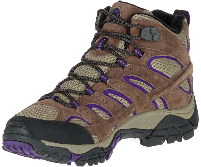 Merrell Moab 2 Mid Ventilator Brede Bredde Fjellsko Dame Brune Lilla | 27938W-1HB