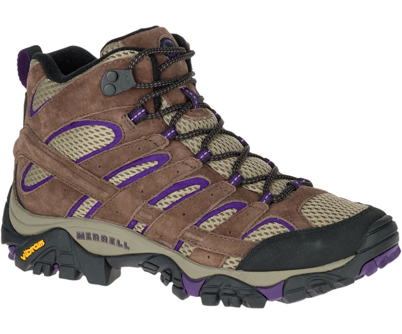 Merrell Moab 2 Mid Ventilator Brede Bredde Fjellsko Dame Brune Lilla | 27938W-1HB