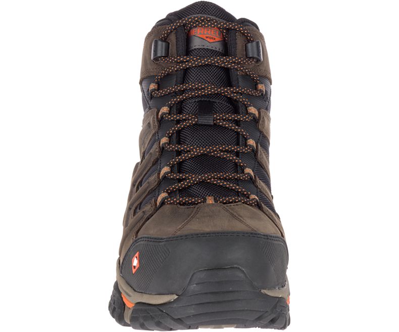 Merrell Moab 2 Peak Mid Vanntette Comp Tå Arbeids Boot Vanntette Sko Herre Mørke Brune | 33504M-2WD