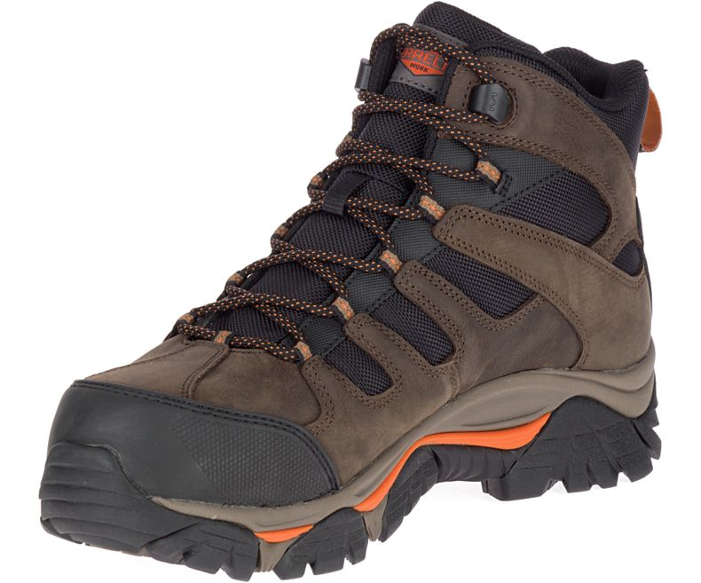 Merrell Moab 2 Peak Mid Vanntette Comp Tå Arbeids Boot Vanntette Sko Herre Mørke Brune | 33504M-2WD