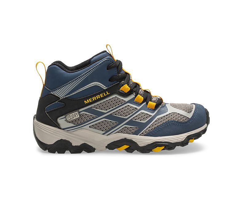 Merrell Moab FST Mid Vanntette Joggesko Barn Marineblå Grå | 41520K-2SN
