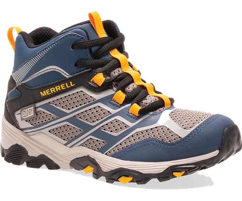 Merrell Moab FST Mid Vanntette Joggesko Barn Marineblå Grå | 41520K-2SN