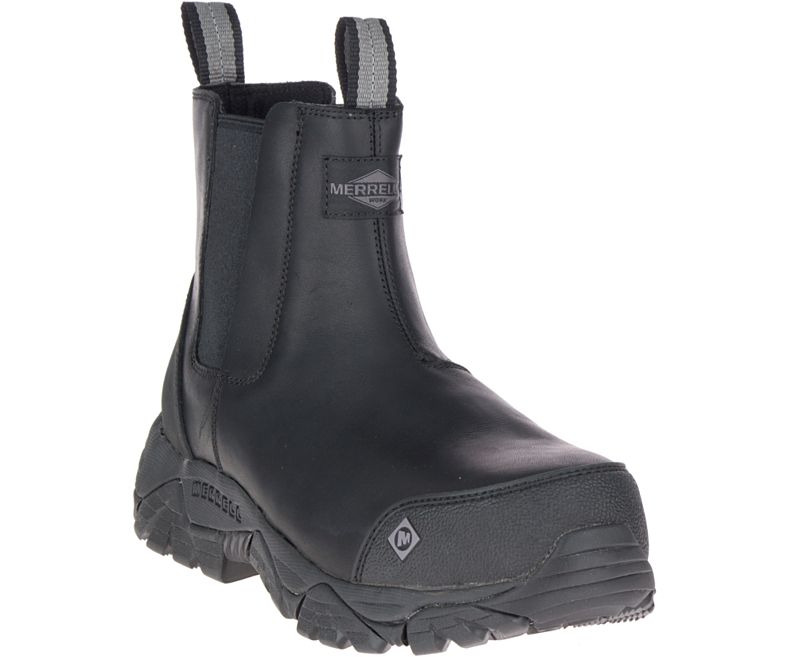 Merrell Moab Rover Pull On Comp Tå Arbeids Boot Brede Bredde Arbeidsstøvler Herre Svarte | 35648M-2WB