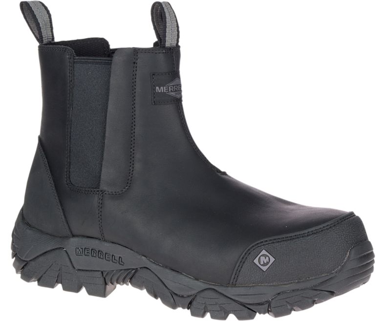 Merrell Moab Rover Pull On Comp Tå Arbeids Boot Brede Bredde Arbeidsstøvler Herre Svarte | 35648M-2WB