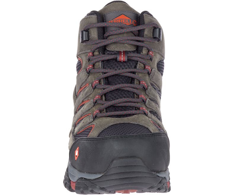 Merrell Moab Vertex Mid Vanntette Comp Tå Arbeids Boot Arbeidsstøvler Herre Olivengrønne Rød | 38741M-2WO