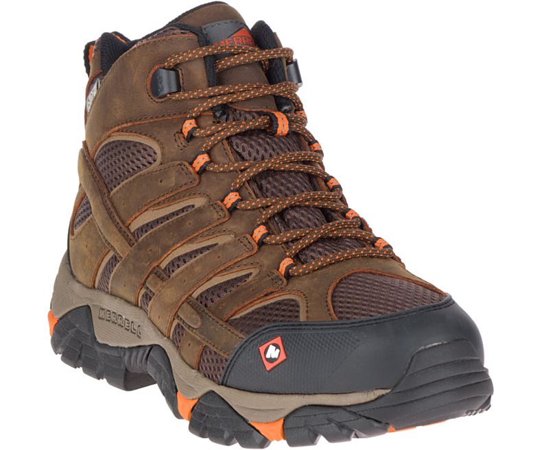 Merrell Moab Vertex Mid Vanntette SR Arbeids Boot Brede Bredde Vanntette Sko Herre Sjokolade | 38745M-2WC