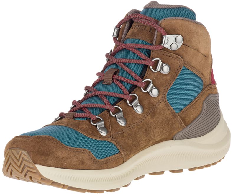 Merrell Ontario 85 Mid Vanntette Fjellsko Dame Brune Turkis | 39218W-1HB