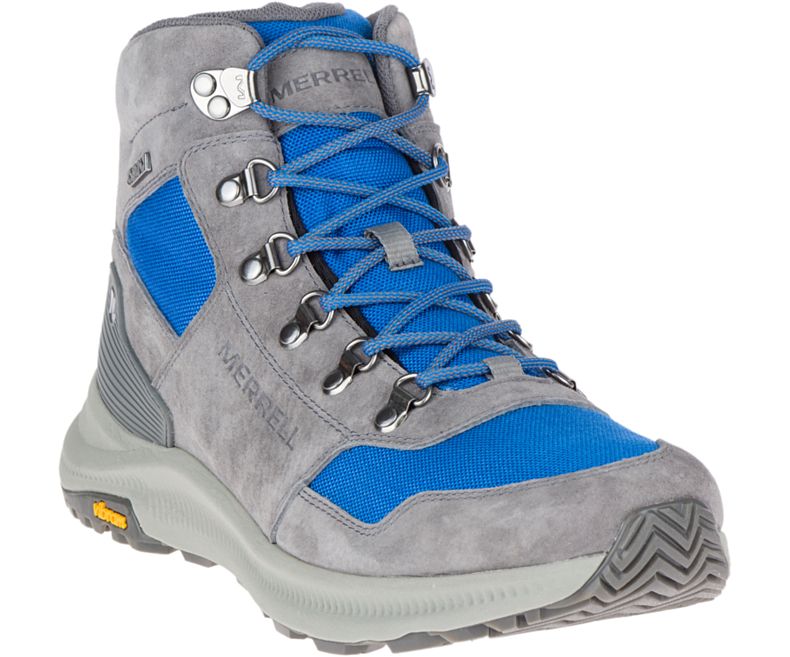 Merrell Ontario 85 Mid Vanntette Gåsko Herre Grå Blå | 39219M-2WA