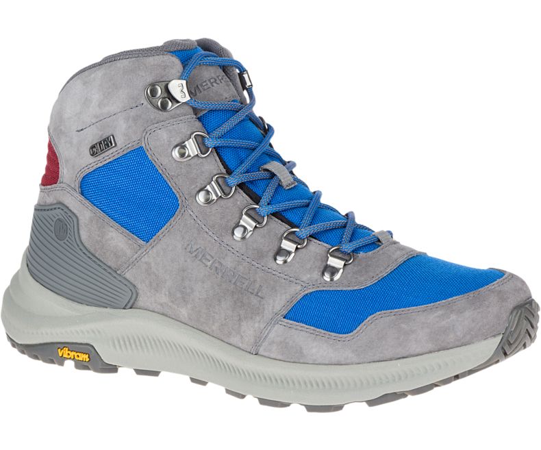 Merrell Ontario 85 Mid Vanntette Gåsko Herre Grå Blå | 39219M-2WA