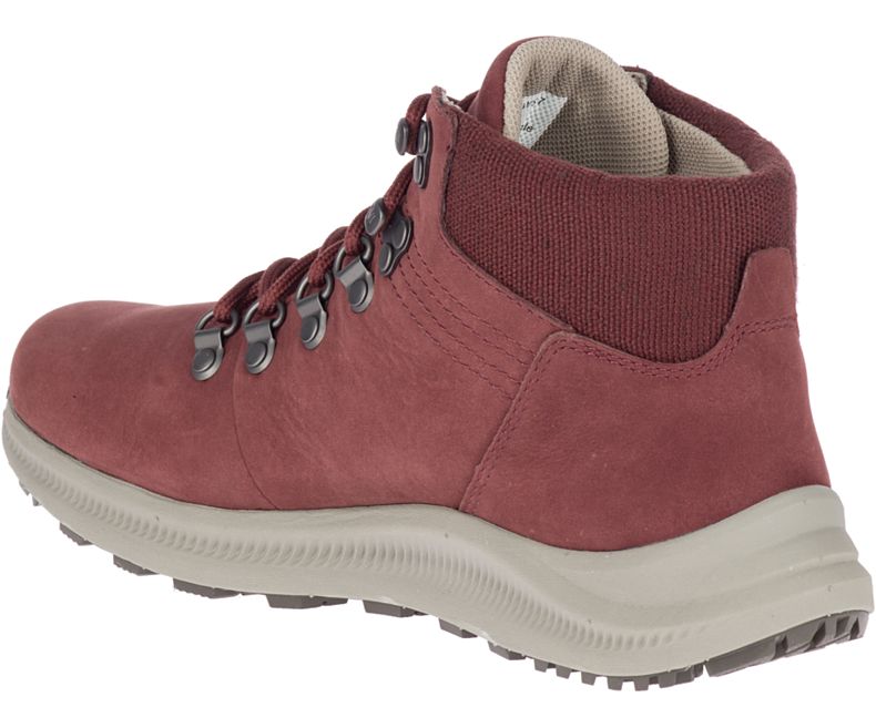 Merrell Ontario Mid Vanntette Fjellsko Dame Mørke Rød | 35912W-1HA