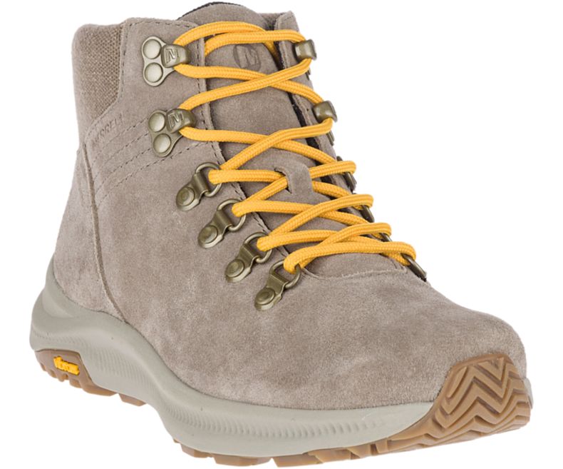 Merrell Ontario Semsket Skinn Mid Fjellsko Dame Brune Gul | 40756W-1HA