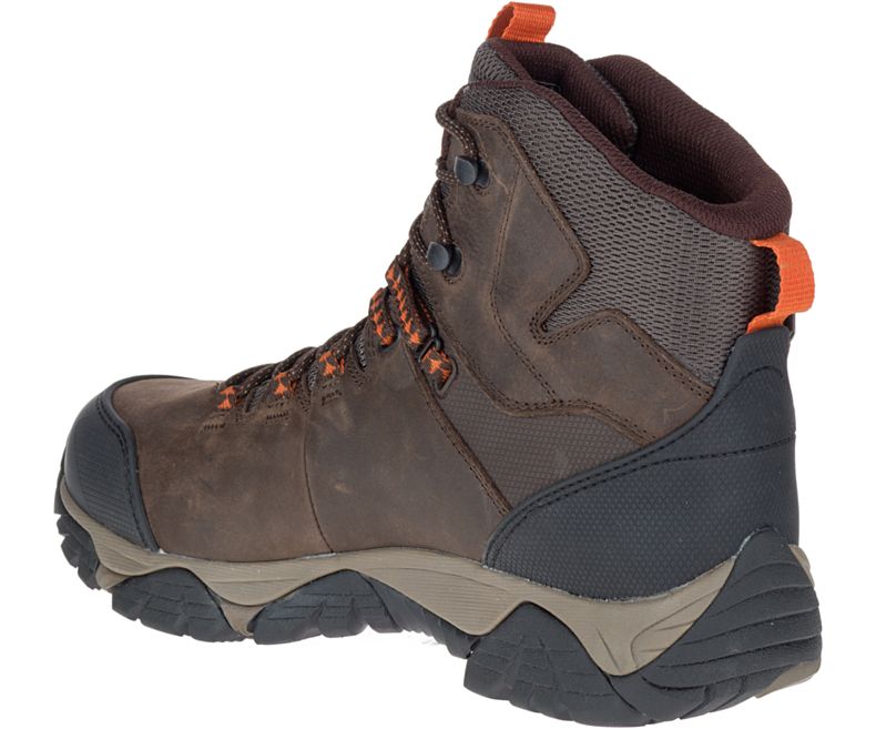 Merrell Phaserbound Mid Vanntette Arbeids Boot Brede Bredde Arbeidsstøvler Herre Mørke Brune | 29812M-2OD