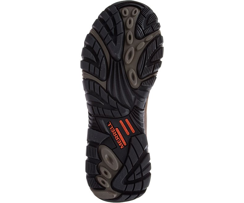Merrell Phaserbound Mid Vanntette Arbeids Boot Brede Bredde Vanntette Sko Herre Mørke Brune | 29812M-2WD