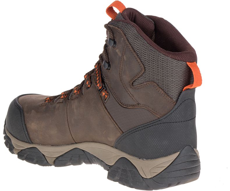 Merrell Phaserbound Mid Vanntette Comp Tå Arbeids Boot Vanntette Sko Herre Mørke Brune | 29079M-2WD