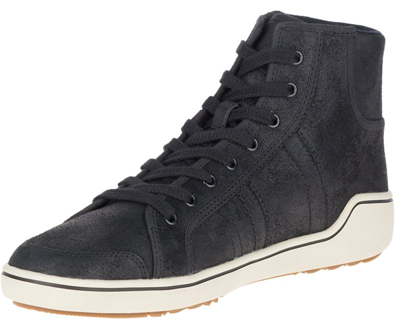 Merrell Primer Mid Lær Joggesko Herre Svarte | 39483M-2SB