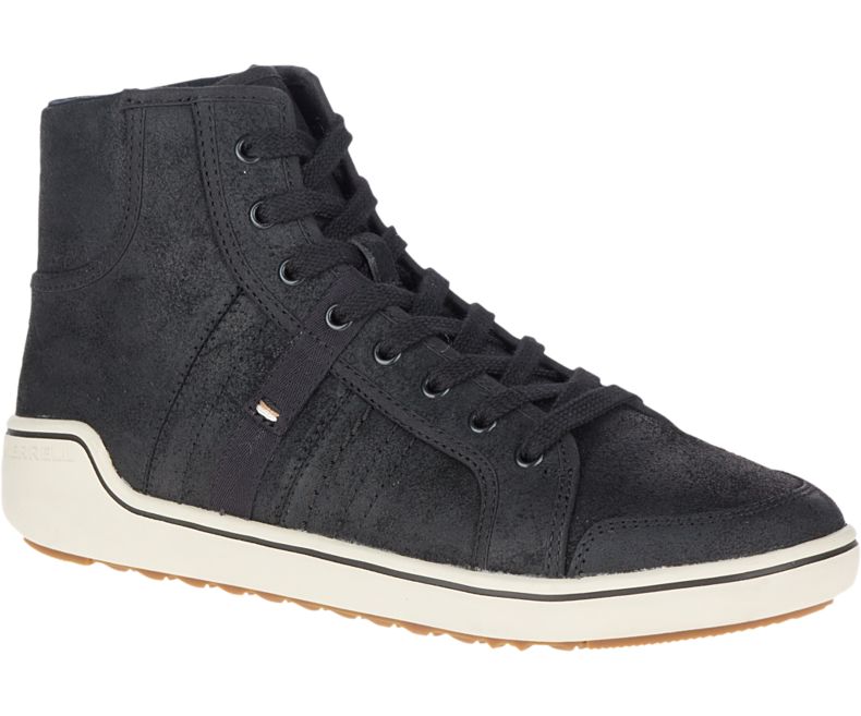 Merrell Primer Mid Lær Joggesko Herre Svarte | 39483M-2SB