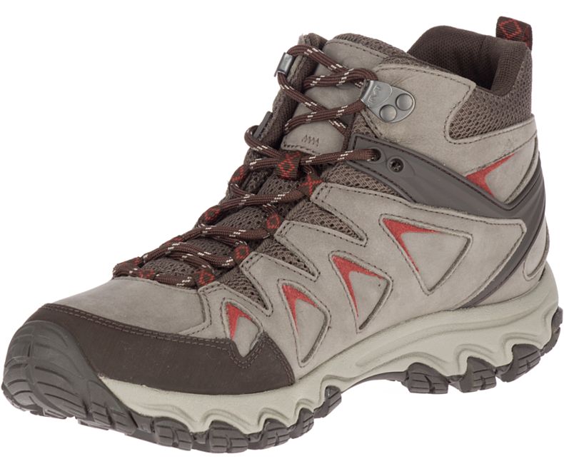 Merrell Pulsate 2 Mid Lær Vanntette Fjellsko Herre Beige Rød | 36108M-2HB