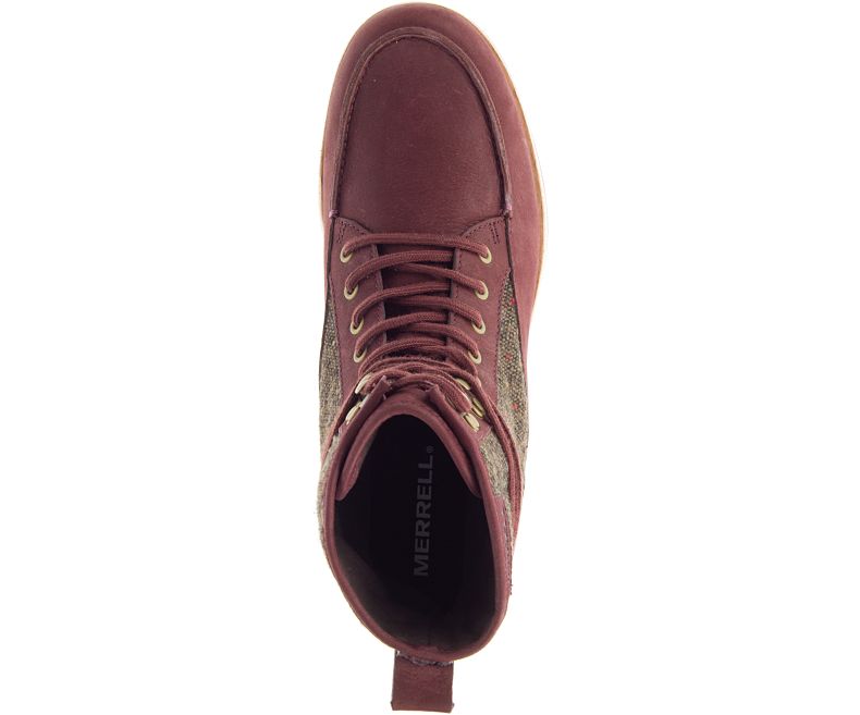 Merrell Roam Mid Fritidssko Dame Mørke Rød Olivengrønne | 40977W-1CD
